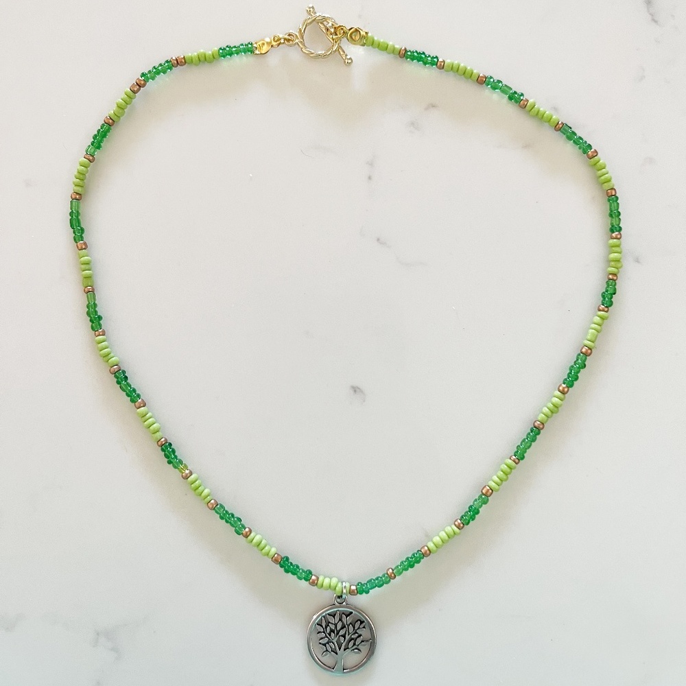 50% OFF HANDMADE Necklace | Charm Tree| Toggle clasp